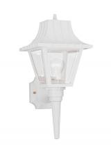 Seagull - Generation 8720-15 - Polycarbonate Outdoor traditional 1-light outdoor exterior medium wall lantern sconce in white finis
