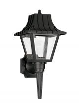 Seagull - Generation 8720-32 - Polycarbonate Outdoor traditional 1-light outdoor exterior medium wall lantern sconce in black finis