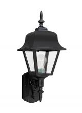 Seagull - Generation 8765-12 - Polycarbonate Outdoor traditional 1-light outdoor exterior large wall lantern sconce in black finish