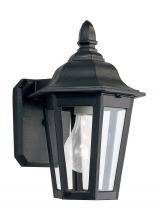 Seagull - Generation 8822-12 - Brentwood traditional 1-light outdoor exterior wall lantern sconce in black finish with clear glass