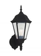 Seagull - Generation 88941-12 - Bakersville traditional 1-light outdoor exterior wall lantern in black finish with clear beveled gla