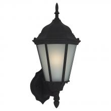 Seagull - Generation 89941-12 - Bakersville traditional 1-light outdoor exterior wall lantern sconce in black finish with satin etch