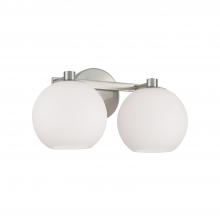 Capital Fixture Comp 152121BN-548 - 2-Light Circular Globe Vanity in Brushed Nickel with Soft White Glass