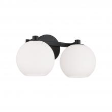 Capital Fixture Comp 152121MB-548 - 2-Light Circular Globe Vanity in Matte Black with Soft White Glass