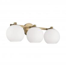 Capital Fixture Comp 152131AD-548 - 3-Light Circular Globe Vanity in Aged Brass with Soft White Glass