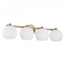 Capital Fixture Comp 152141AD-548 - 4-Light Circular Globe Vanity in Aged Brass with Soft White Glass