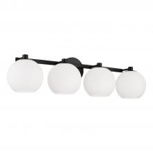 Capital Fixture Comp 152141MB-548 - 4-Light Circular Globe Vanity in Matte Black with Soft White Glass
