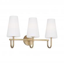 Capital Fixture Comp 155231AD-550 - 3-Light Vanity in Aged Brass with Tapered Soft White Glass