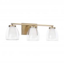 Capital Fixture Comp 155931AD - 3-Light Vanity in Aged Brass with Layered White and Clear Glass