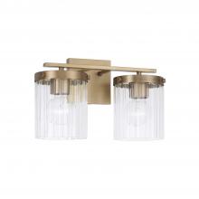 Capital Fixture Comp 156221AD-555 - 2-Light Vanity in Aged Brass with Clear Beveled Fluted Glass