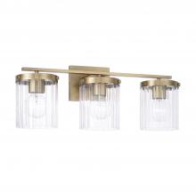 Capital Fixture Comp 156231AD-555 - 3-Light Vanity in Aged Brass with Clear Beveled Fluted Glass
