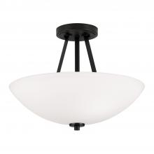 Capital Fixture Comp 218921MB - 2-Light Semi-Flush Mount in Matte Black with Soft White Glass Shade