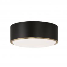 Capital Fixture Comp 254831RK - 3-Light Semi Flush Mount in Matte Black with Matte Brass Details and Frosted White Diffuser