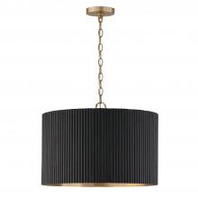 Capital Fixture Comp 350741KR - 3-Light Pendant in Matte Brass and Handcrafted Mango Wood in Black Stain