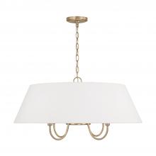 Capital Fixture Comp 352741MA - 4-Light Pendant in Matte Brass with White Fabric Shade