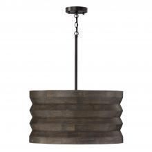 Capital Fixture Comp 354041EB - 1-Light Pendant in Matte Black and Handcrafted Mango Wood in Espresso Stain