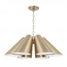 Capital Fixture Comp 354961MA - 6-Light Modern Pendant in Matte Brass with Painted White Interior