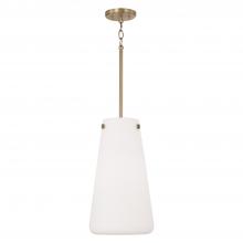 Capital Fixture Comp 355211AD - 1-Light Pendant in Aged Brass with Tapered Soft White Glass