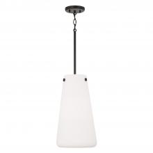 Capital Fixture Comp 355211MB - 1-Light Pendant in Matte Black with Tapered Soft White Glass