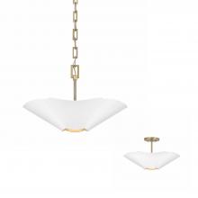 Capital Fixture Comp 355442RE - 4 Lt Modern Botanical Dual Mount Pendant in Matte White w/ Painted Matte Brass Interior