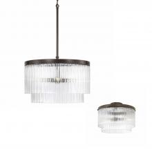 Capital Fixture Comp 356231OR - 3-Light Dual Mount Pendant in Oil Rubbed Bronze with Clear Beveled Fluted Glass
