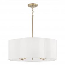 Capital Fixture Comp 356461MA - 6-Light Pendant in Matte Brass with White Fabric Shade