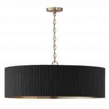 Capital Fixture Comp 450741KR - 4-Light Chandelier in Matte Brass and Handcrafted Mango Wood in Black Stain