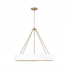 Capital Fixture Comp 453041RE - 4-Light Modern Circular Metal Chandelier in Matte White with Painted Matte Brass Interior