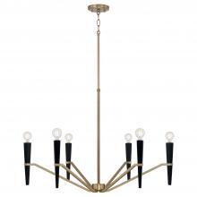 Capital Fixture Comp 453861AB - 6-Light Chandelier in Aged Brass and Black