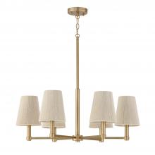 Capital Fixture Comp 454561MA - 6-Light Chandelier in Matte Brass with Tapered Bleached Natural Rope Shades