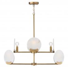 Capital Fixture Comp 454681AD - 8-Light Two-Tier Chandelier in Aged Brass with Natural Alabaster Stone