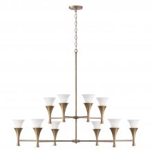 Capital Fixture Comp 455701ML - 10-Light Two-Tier Chandelier in Mystic Luster with Soft White Glass