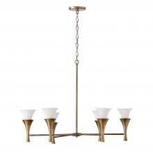 Capital Fixture Comp 455761ML - 6-Light Chandelier in Mystic Luster with Soft White Glass