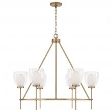 Capital Fixture Comp 455961AD - 6-Light Ring Chandelier in Aged Brass with Layered White and Clear Glass