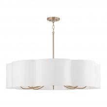 Capital Fixture Comp 456481MA - 8-Light Chandelier in Matte Brass with White Fabric Shade