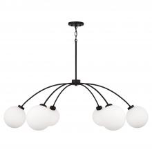 Capital Fixture Comp 457161BI-557 - 6-Light Chandelier in Matte Black with Soft White Glass Globes