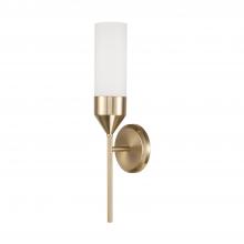 Capital Fixture Comp 652411MA - 1-Light Cylindrical Sconce in Matte Brass with Soft White Glass