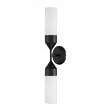 Capital Fixture Comp 652421MB - 2-Light Cylindrical Sconce in Matte Black with Soft White Glass