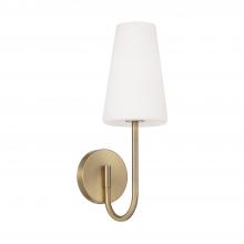 Capital Fixture Comp 655211AD-550 - 1-Light Armed Sconce in Aged Brass with Tapered Soft White Glass