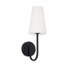 Capital Fixture Comp 655211MB-550 - 1-Light Armed Sconce in Matte Black with Tapered Soft White Glass