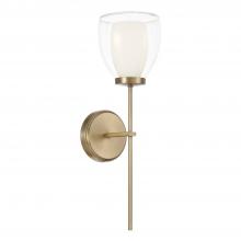Capital Fixture Comp 655911AD - 1-Light Wallchiere Sconce in Aged Brass with Layered White and Clear Glass