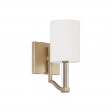 Capital Fixture Comp 657011MA-715 - 1-Lt Wallchiere Sconce in Matte Brass with Clear Acrylic Accents and Cylindrical White Fabric Shades