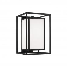 Capital Fixture Comp 953112BK - 1-Light Outdoor Modern Square Rectangle Wall Lantern in Black with Soft White Glass