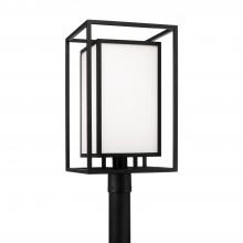 Capital Fixture Comp 953115BK - 1-Light Outdoor Modern Square Rectangle Post Lantern in Black with Soft White Glass