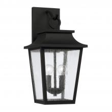 Capital Fixture Comp 953321BK - 2-Light Outdoor Tapered Wall Lantern in Black with Ripple Glass
