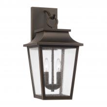 Capital Fixture Comp 953321OZ - 2-Light Outdoor Tapered Wall Lantern in Oiled Bronze with Ripple Glass