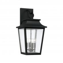 Capital Fixture Comp 953341BK - 4-Light Outdoor Tapered Wall Lantern in Black with Ripple Glass