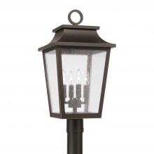 Capital Fixture Comp 953345OZ - 4-Light Outdoor Tapered Post Lantern in Oiled Bronze with Ripple Glass