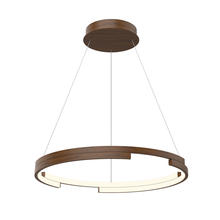 KUZCO Lighting PD52724-WT - Anello Minor 24-in Walnut LED Pendant