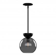 KUZCO Lighting PD59708-BK/SM - Arcadia 8-in Black/Smoked 1 Light Pendant